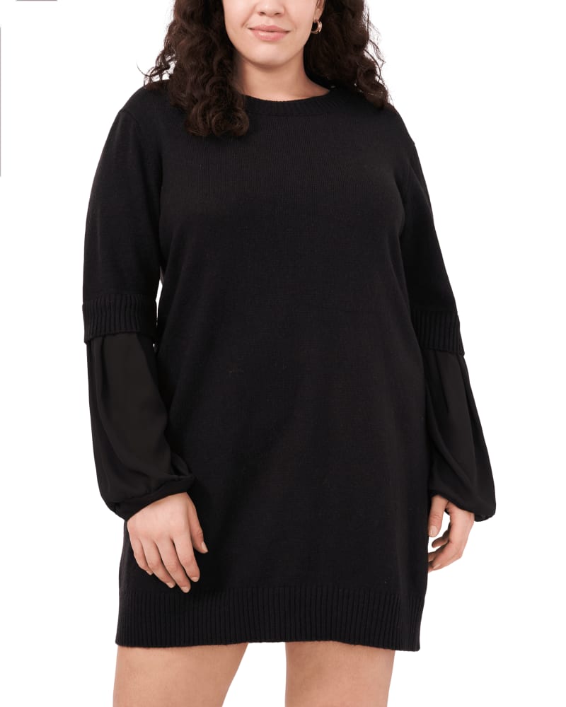 Plus Size Eleanor Mini Sweater Dress RICH BLACK